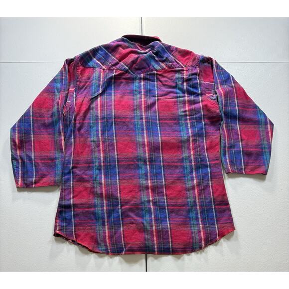 Vintage Wrangler Pearl Snap Shirt Women’s XL Pink Work Western Cowgirl Rodeo - Picture 5 of 8